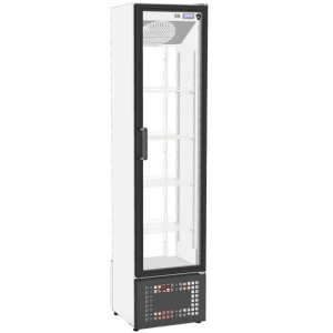 Шкаф холодильный, GN2/1,  650л, 1 дверь стекло, 3 полки, колеса, +2/+8C, дин.охл., нерж.сталь Kayman 297918